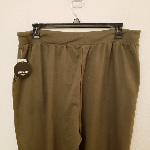 Jolie & Joy Olive Green Distressed Drawstring Waist Joggers Size 3X Jr Plus NWT - Picture 6 of 11
